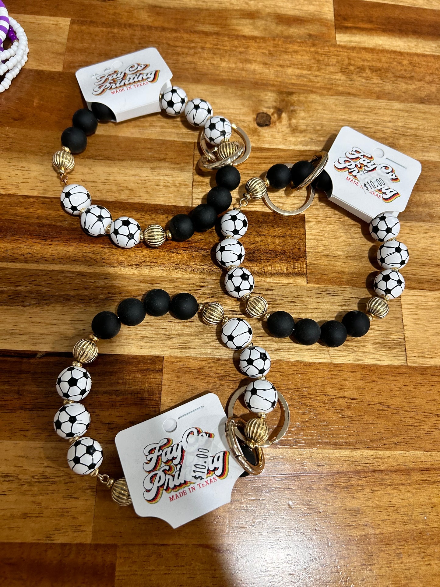 Soccer Keychain Wrist Bangles