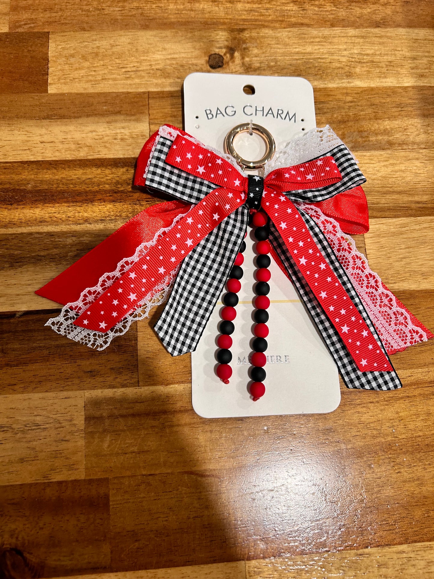 Red Bow Bag Charm
