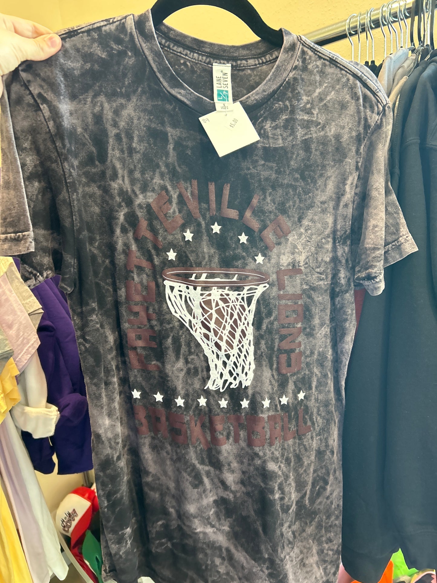 Acid Wash Fayetteville Basketball Tee