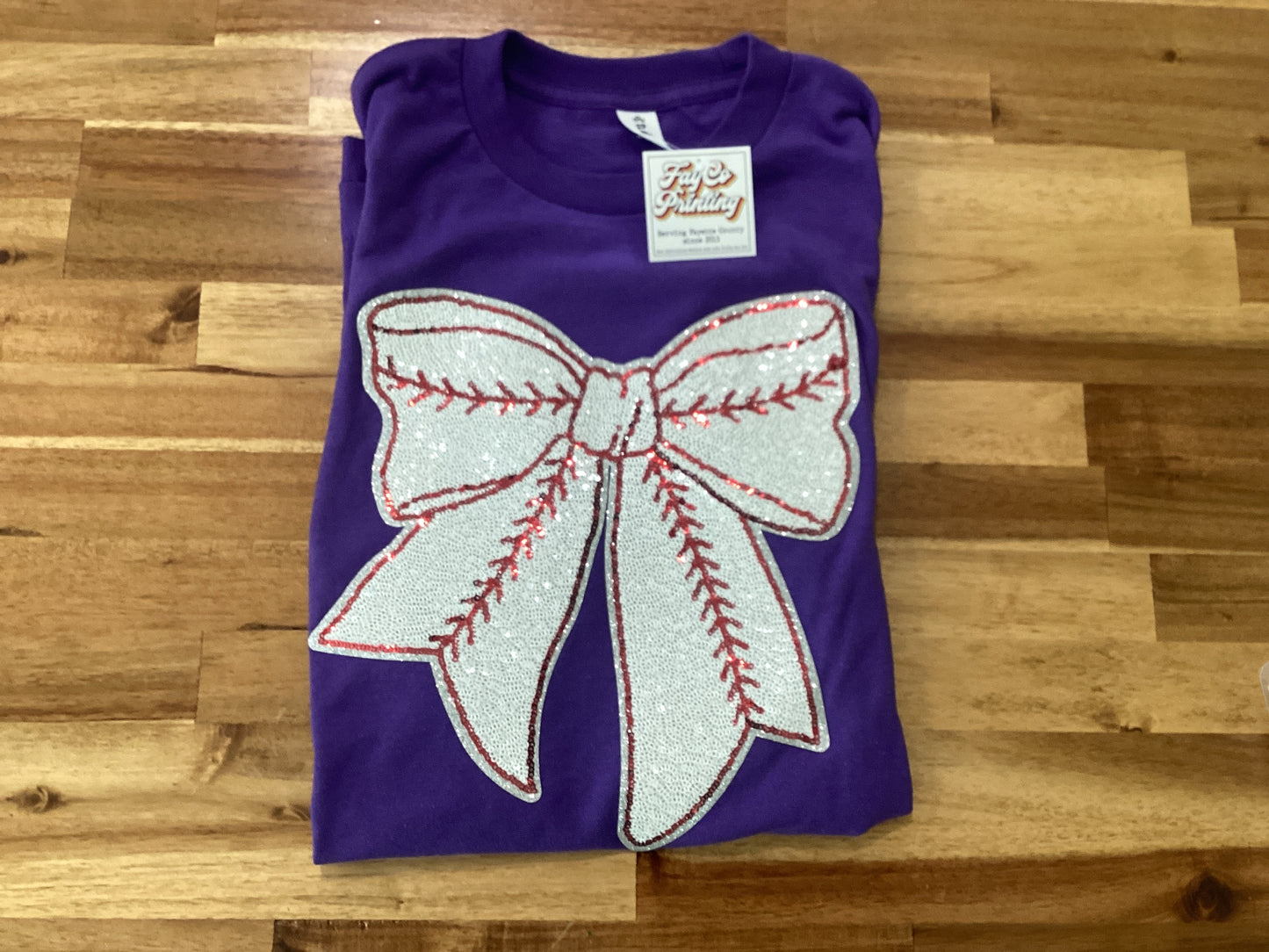 Sparkle Baseball Bow Tee
