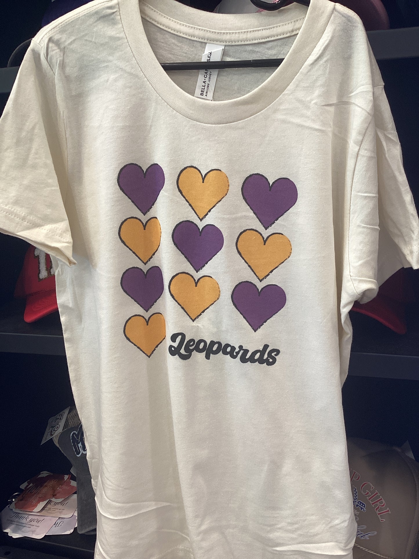 Youth leopard hearts tee