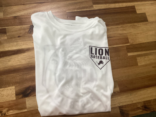 White Long sleeve Dri-Fit Fayetteville Baseball shirt