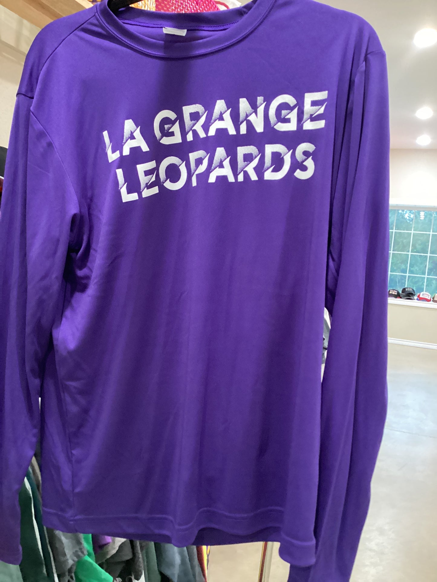 Adult drifit LG leopards long sleeve tee