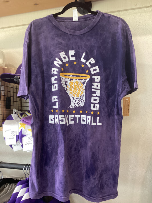 LG purple acid wash basketball tee