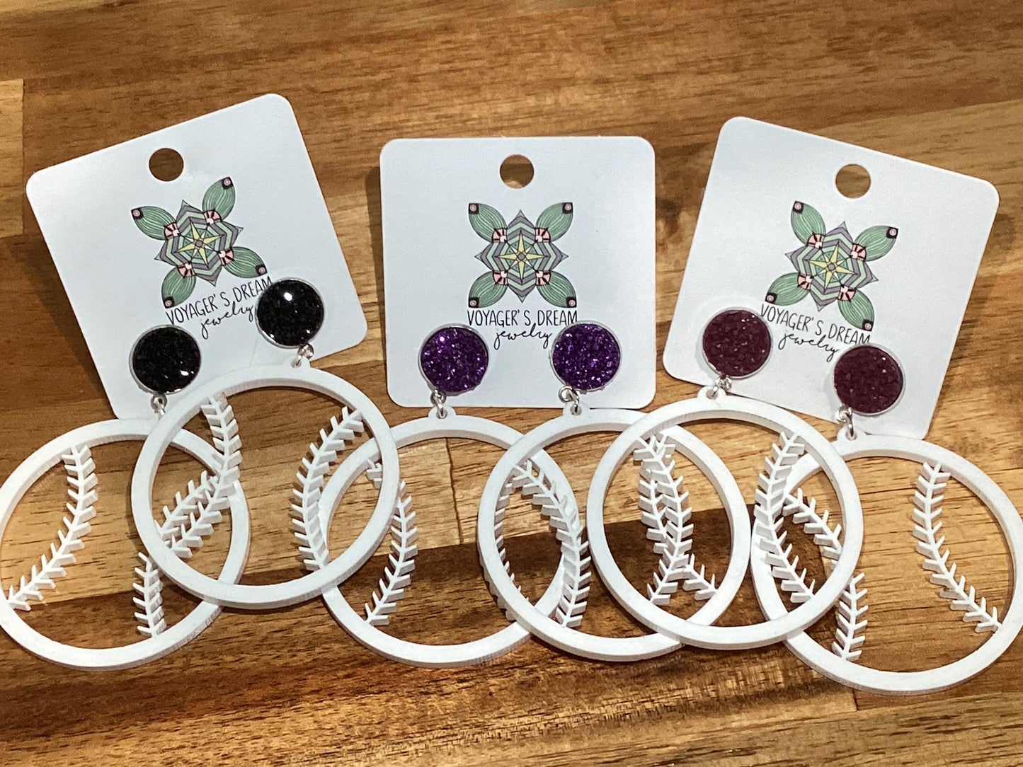 Baseball earrings
