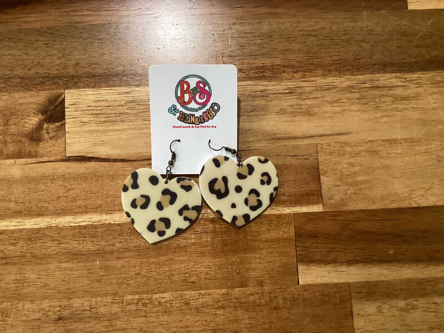 Leopard Heart Earrings