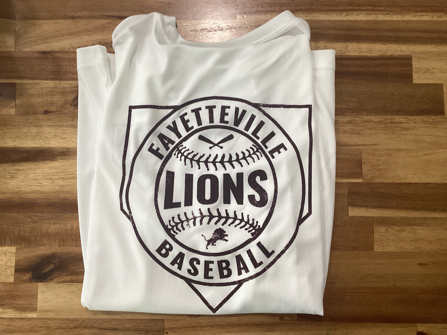 White short sleeve Dri-Fit Fayetteville Baseball shirt