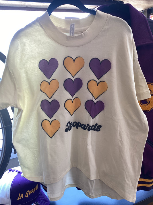 Ladies leopard heart tee