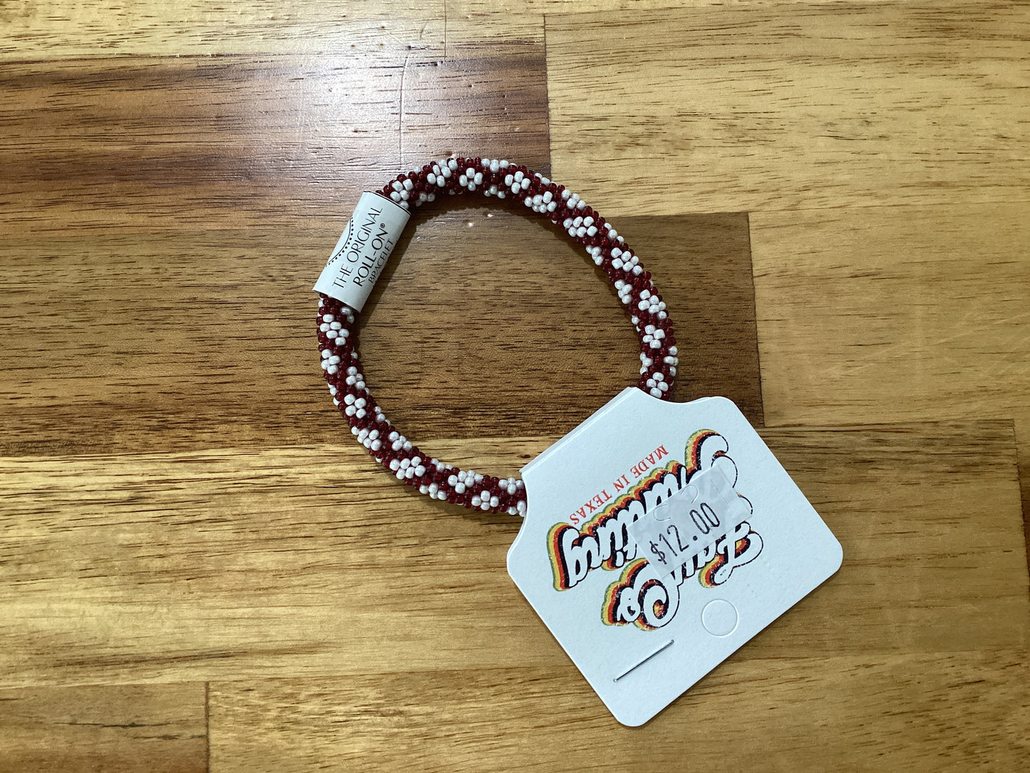 Maroon and white Beaded Bracelets