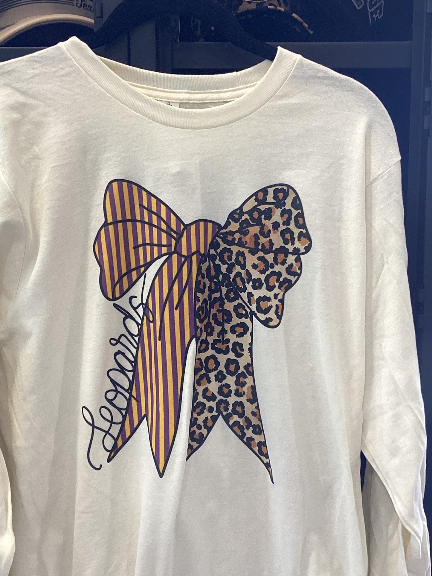 leopard long tee with bow