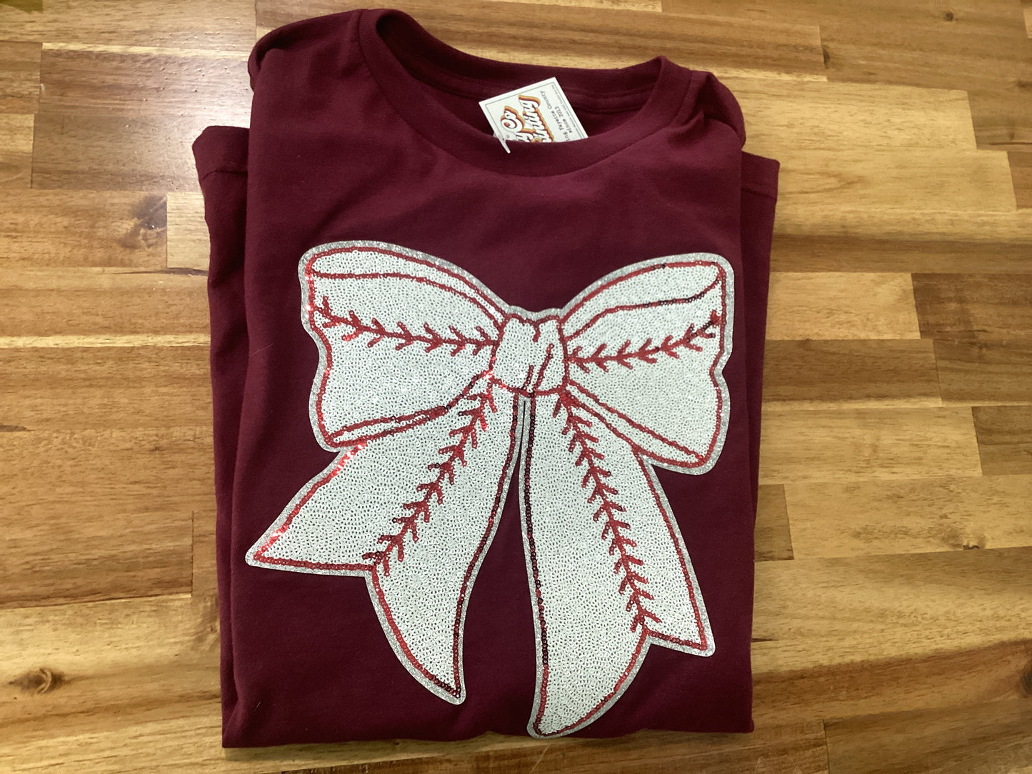 Sparkle Baseball Bow Tee
