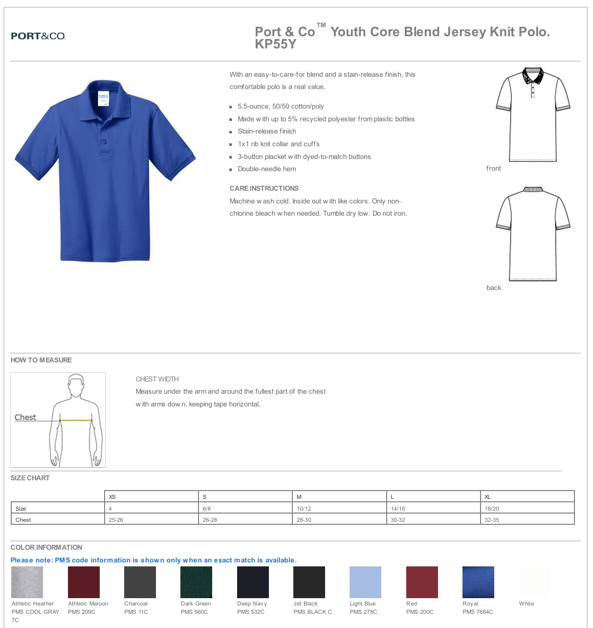 S.H. Port & Co Core Blend Jersey Knit Polo