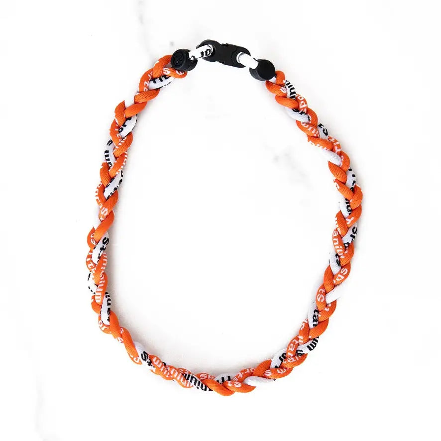Orange Rope Baseball Necklace