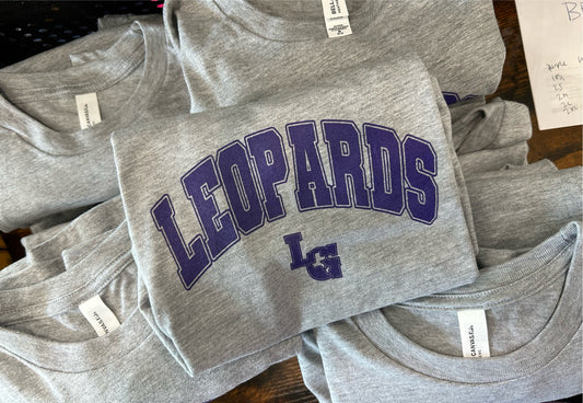 Arched LEOPARDS Youth Grey Tee