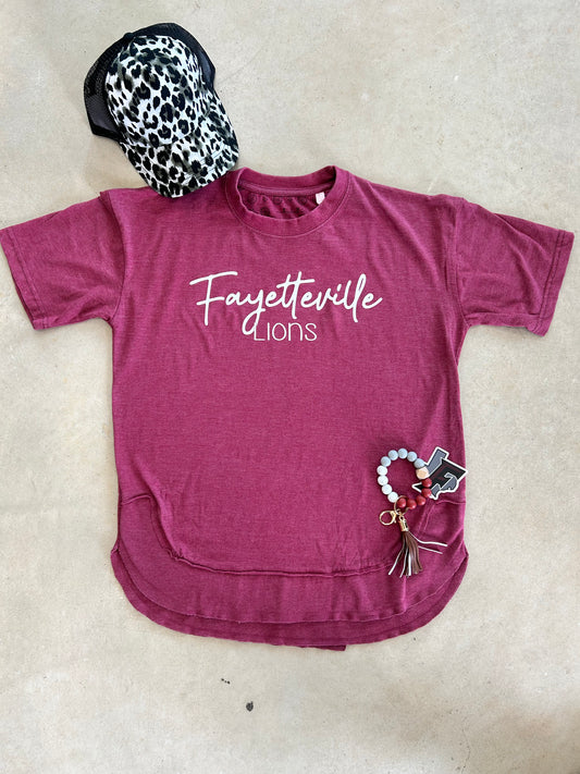 Fayetteville Script Vintage Poncho Top