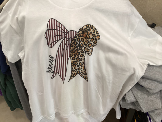 Ladies lions bow tee