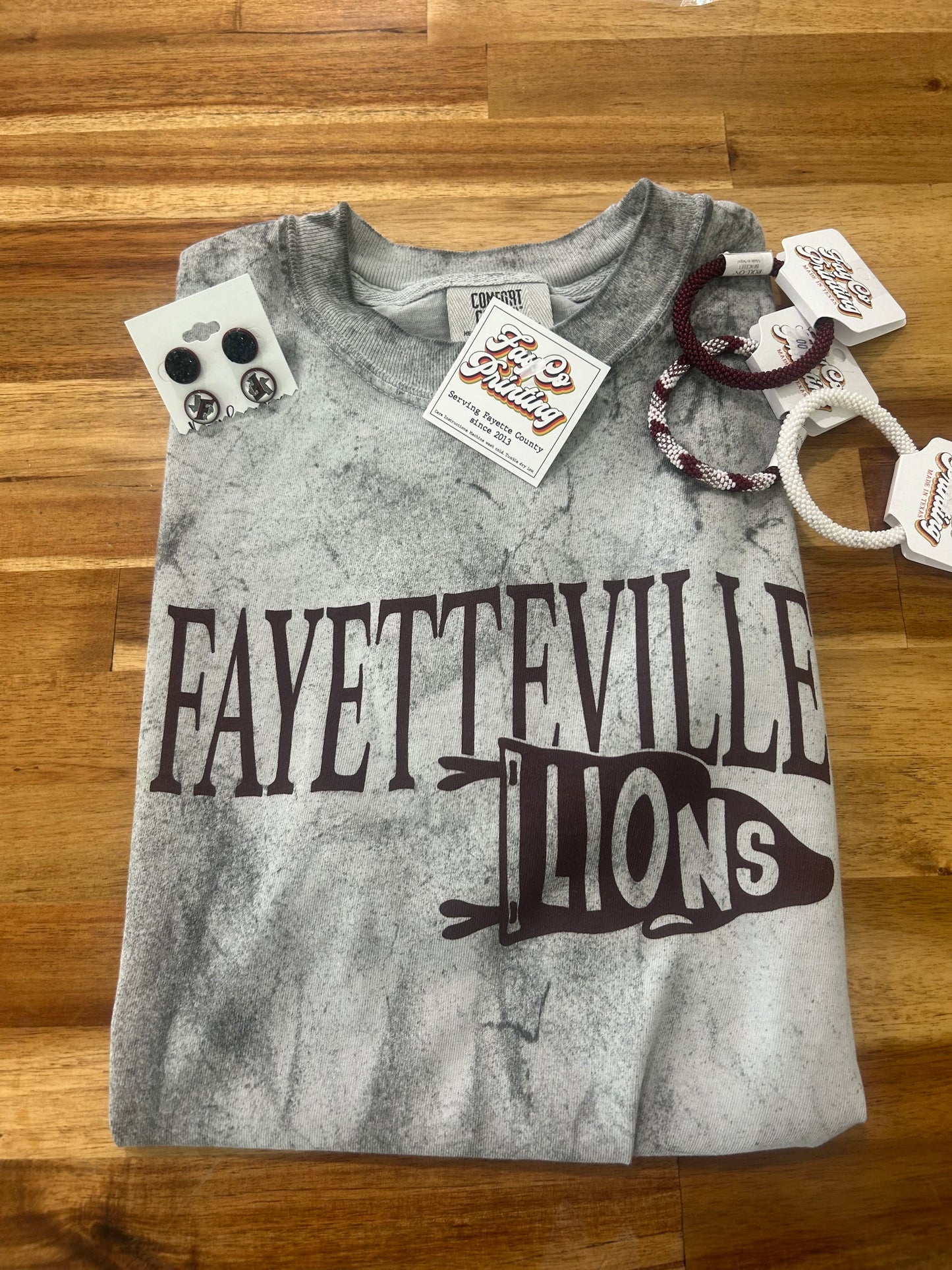 Grey Fayetteville Flag Tee