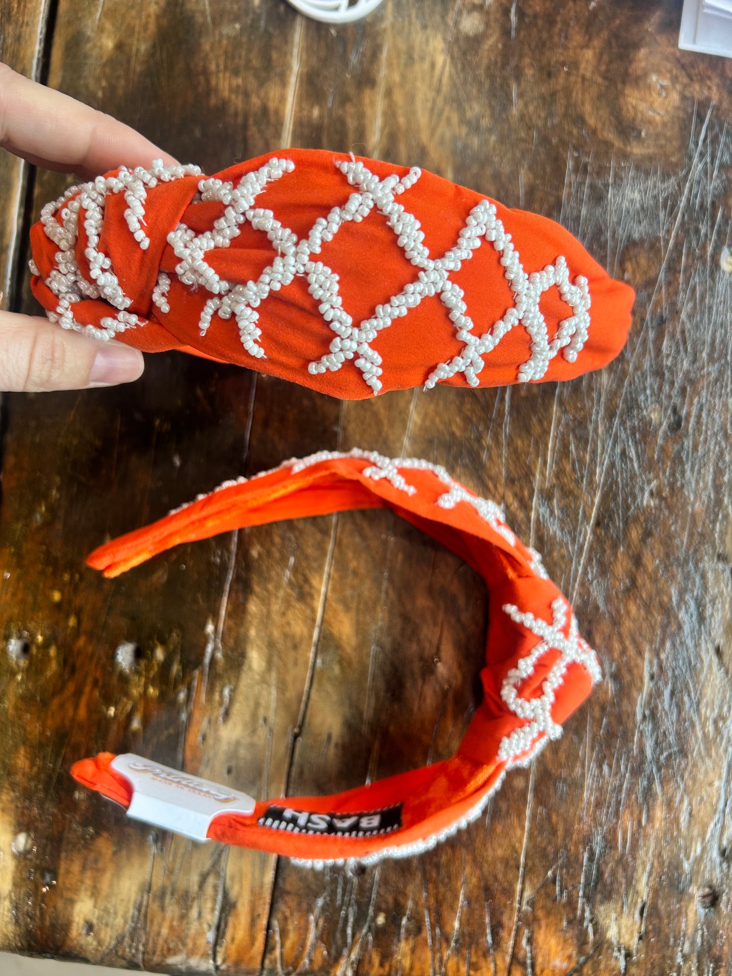 Orange Beaded Topknot Headbands