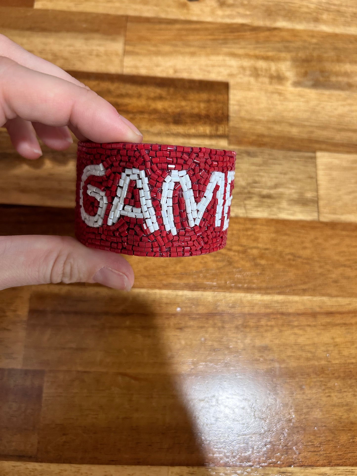 Red GAME DAY Beaded Cuff