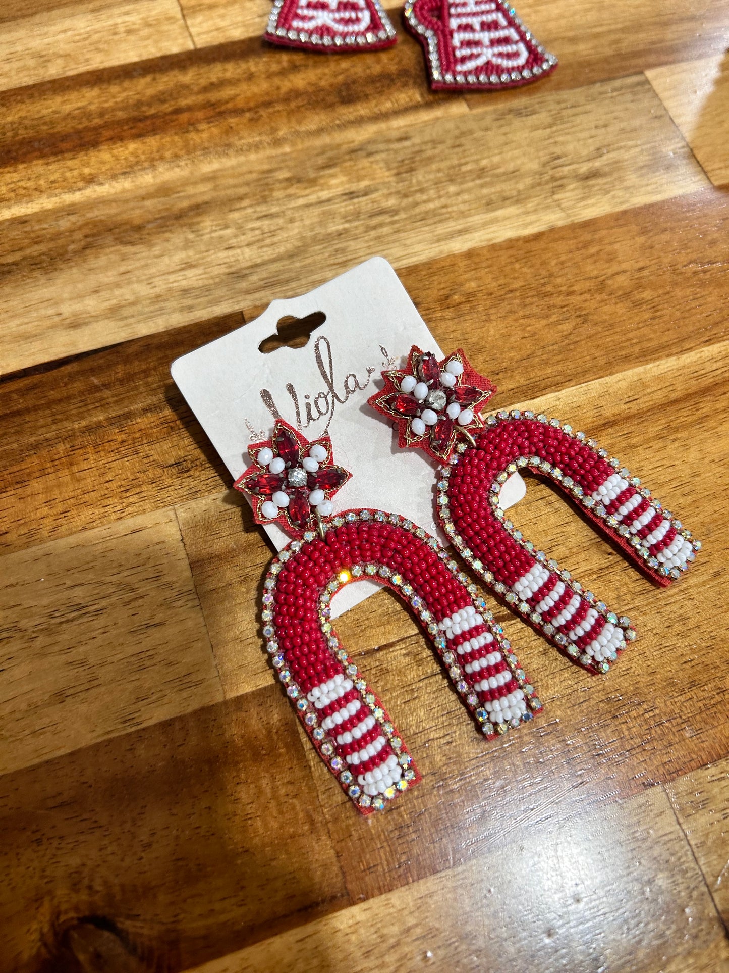 Red & White Earrings