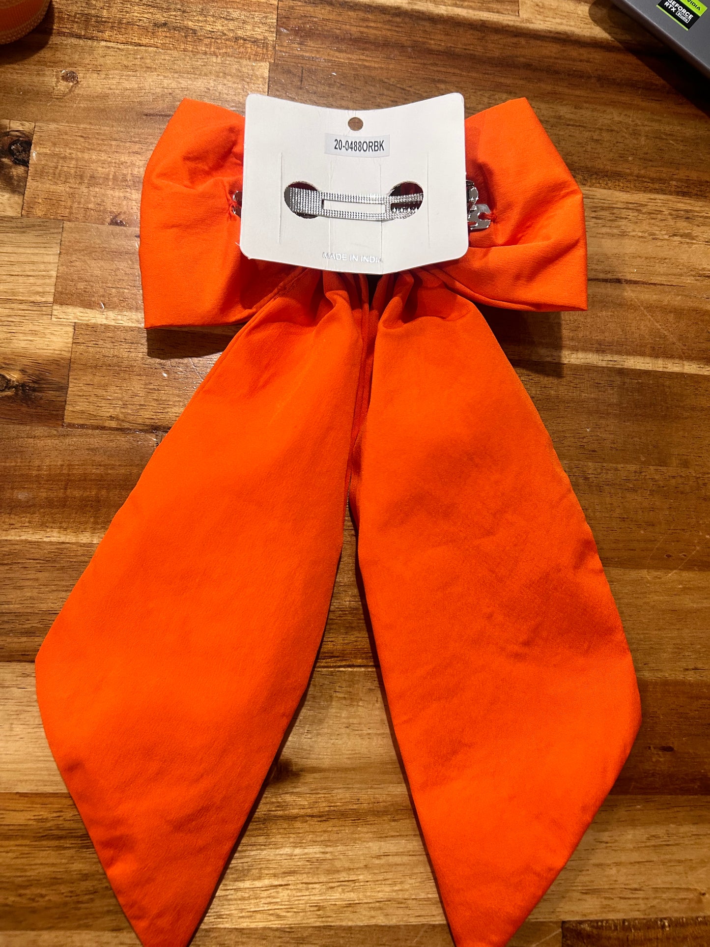 Orange Game Day Beaded bows