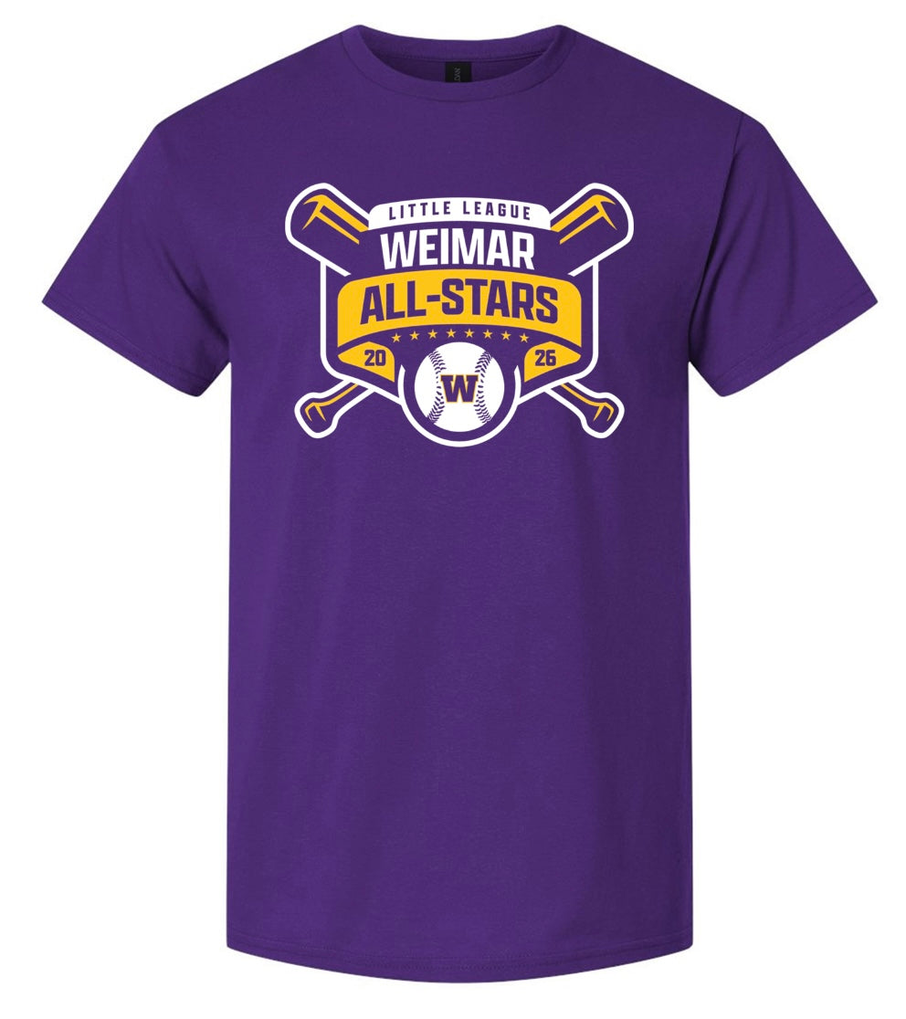 Weimar All-Stars Baseball Roster Shirt