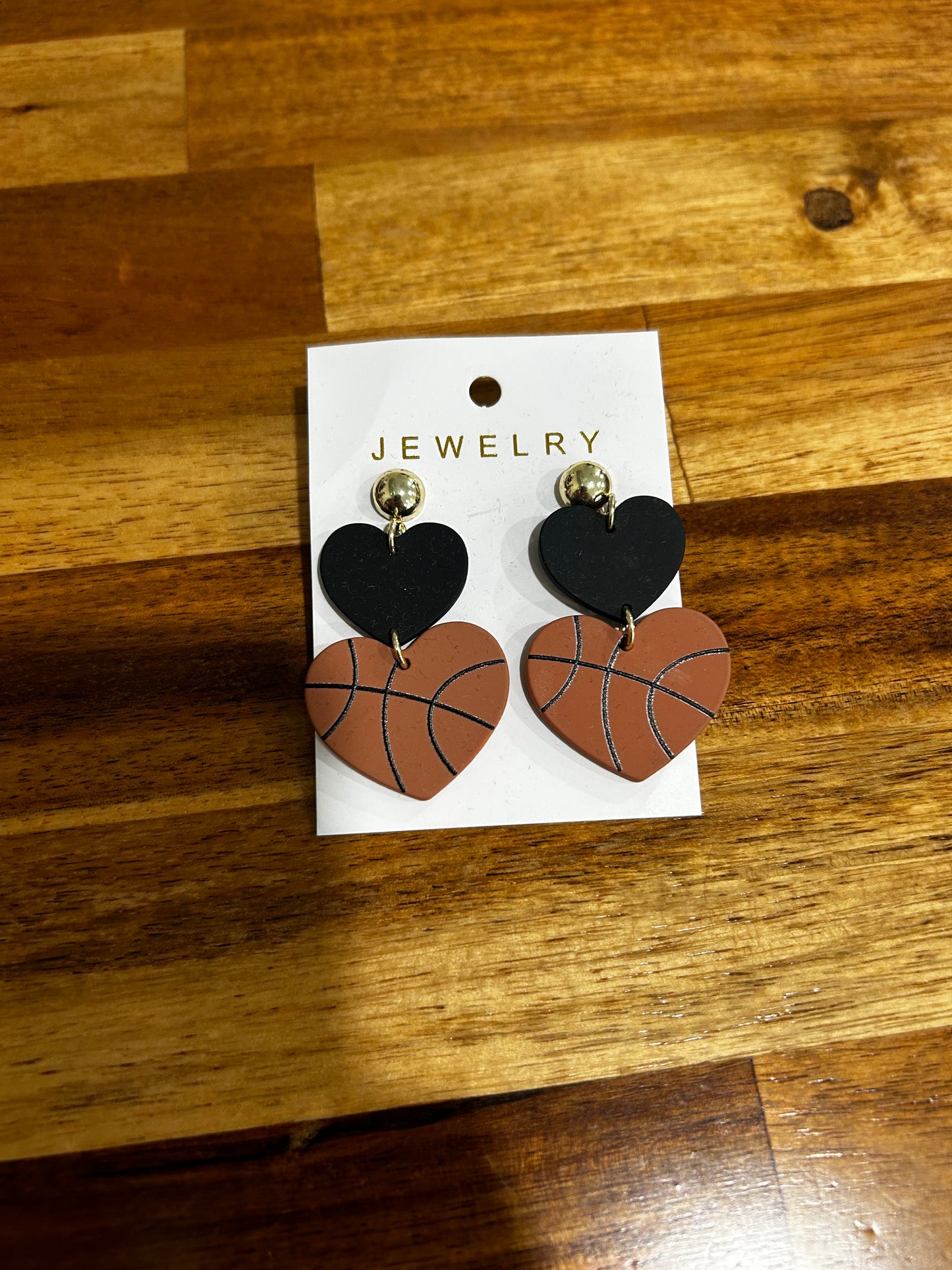 Heart Basketball Earrings