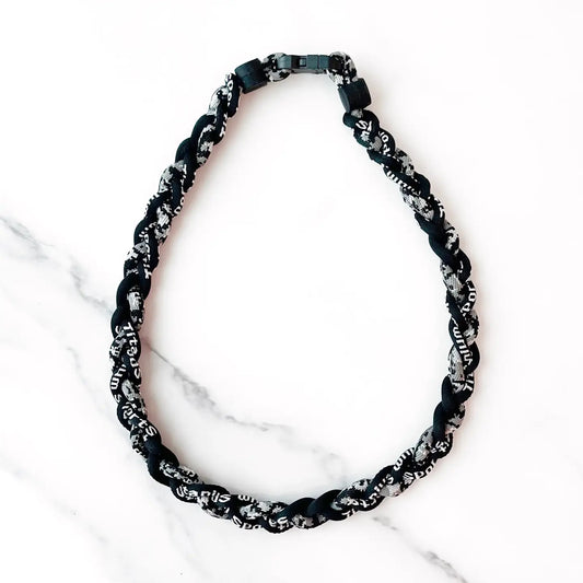 Black Rope Baseball Necklace