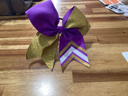 Purple and gold Hair Bows