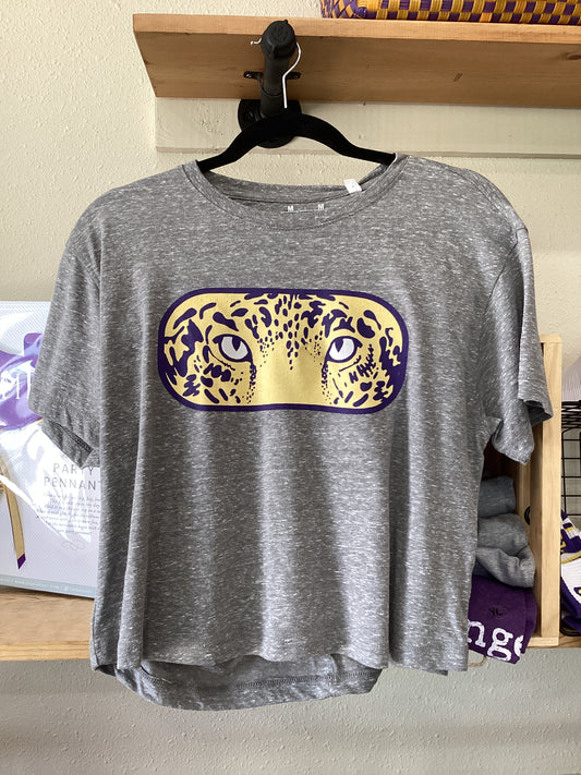 Mock crop top Heather Grey Leopards tee