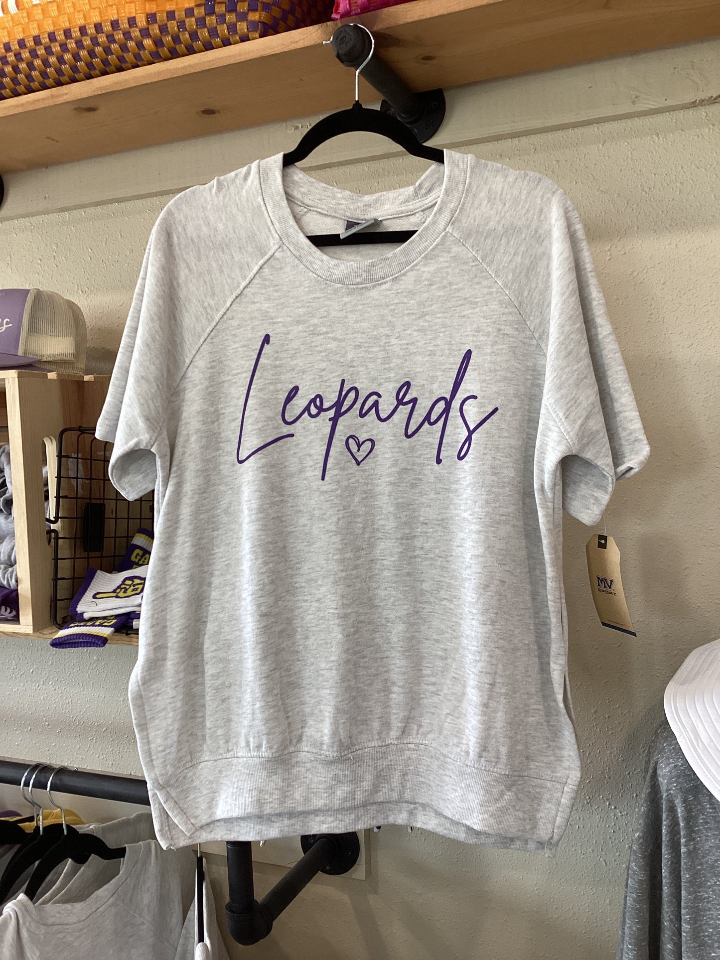 Leopard heart Heather Grey terry