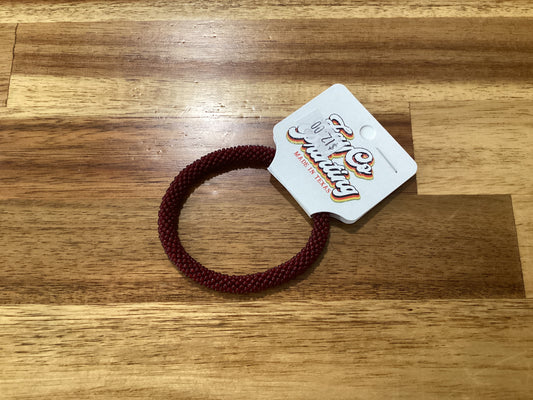 Maroon and white Beaded Bracelets