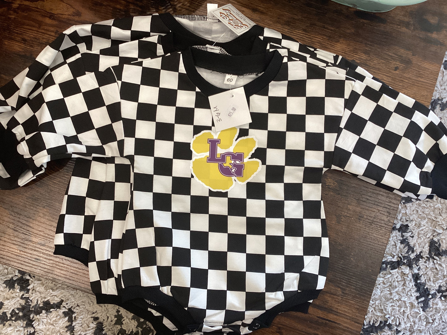 Checkered LG onesie