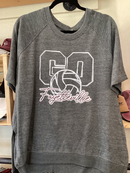 Charcoal Fayetteville volleyball terry Tee