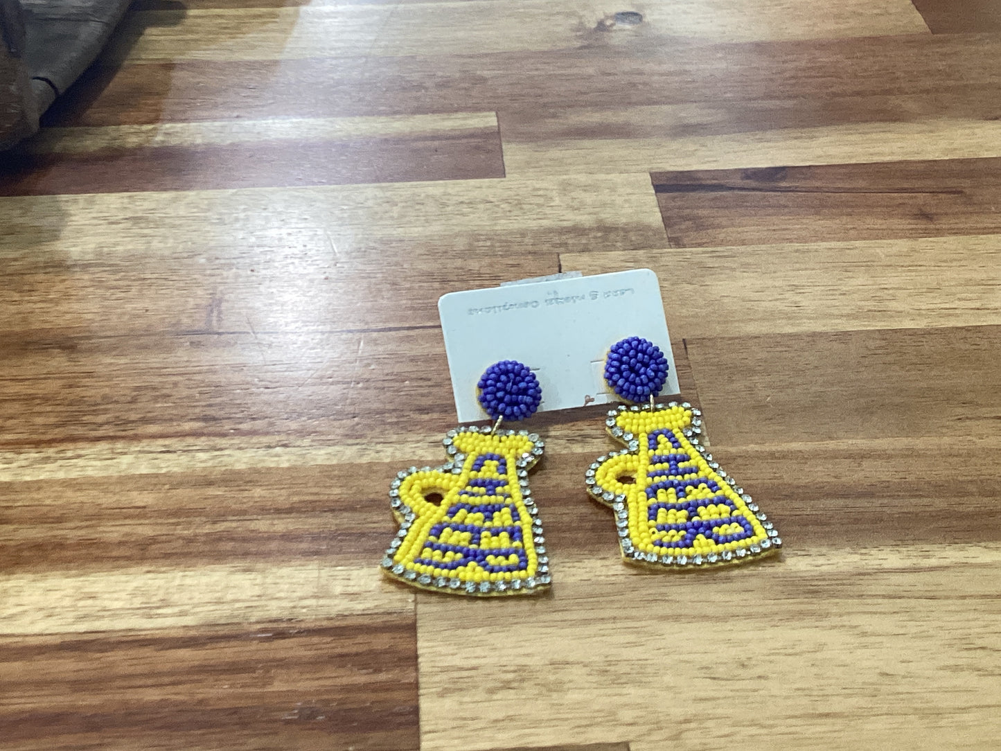 Cheer Megaphone Beaded Earrings