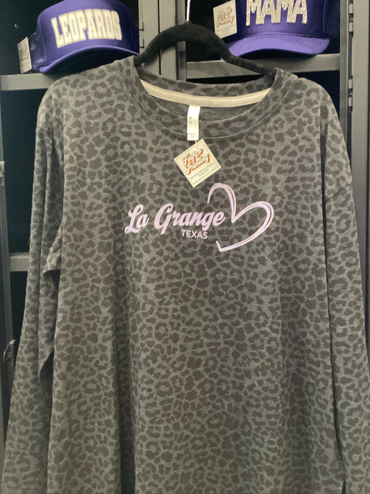 Leopard print long sleeve tee