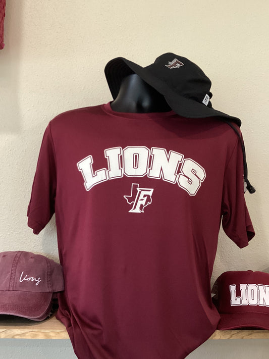 Arched LIONS maroon Tee