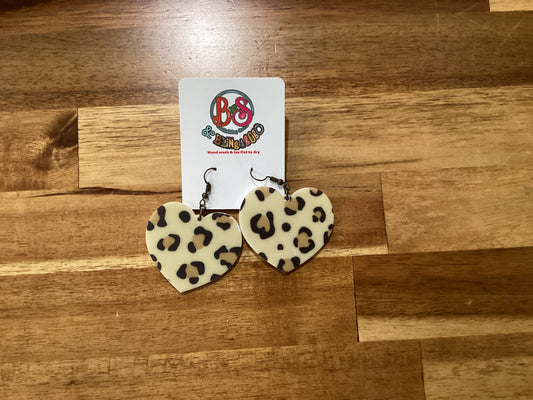 Leopard Heart Earrings
