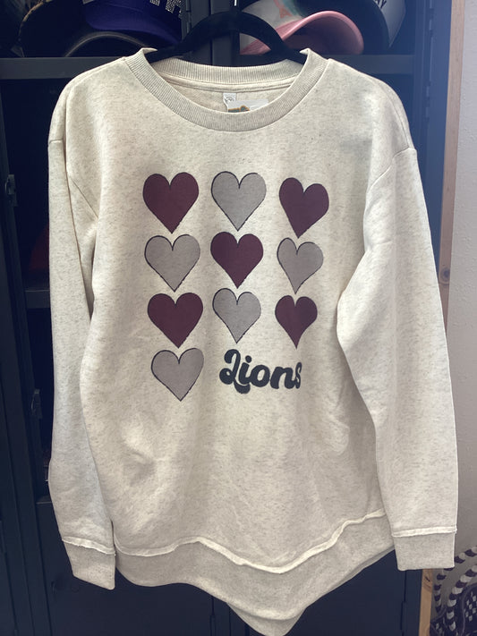 Ladies fayettville heart sweater