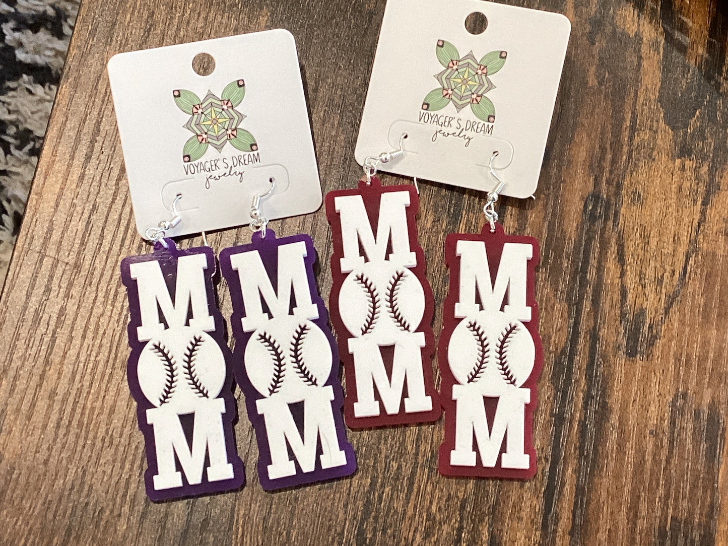 Baseball mom earrings