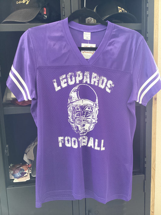 Ladies purple leopard’s football jerseys