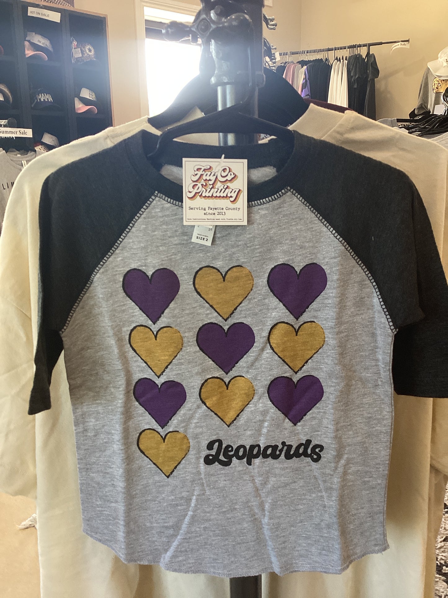 Youth grey Leopard heart t-shirt