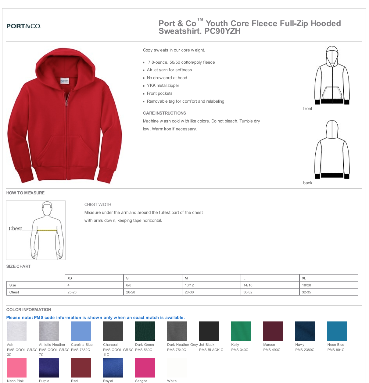 S.H. Port & Co Full Zip Sweatshirt