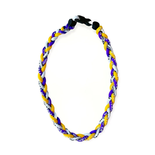 Purple & Gold Rope Baseball Necklace