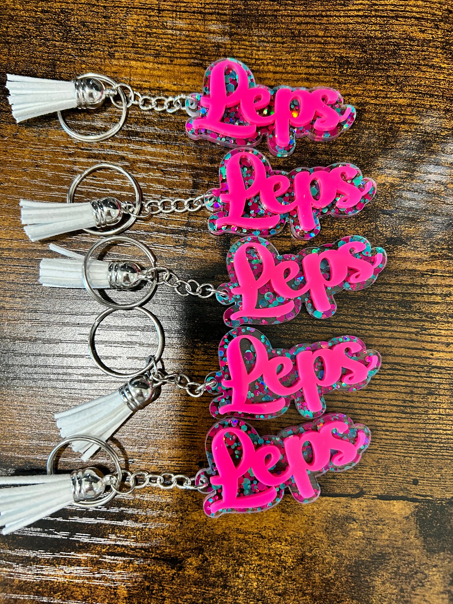 Pink Glitter Spirit Key Chains