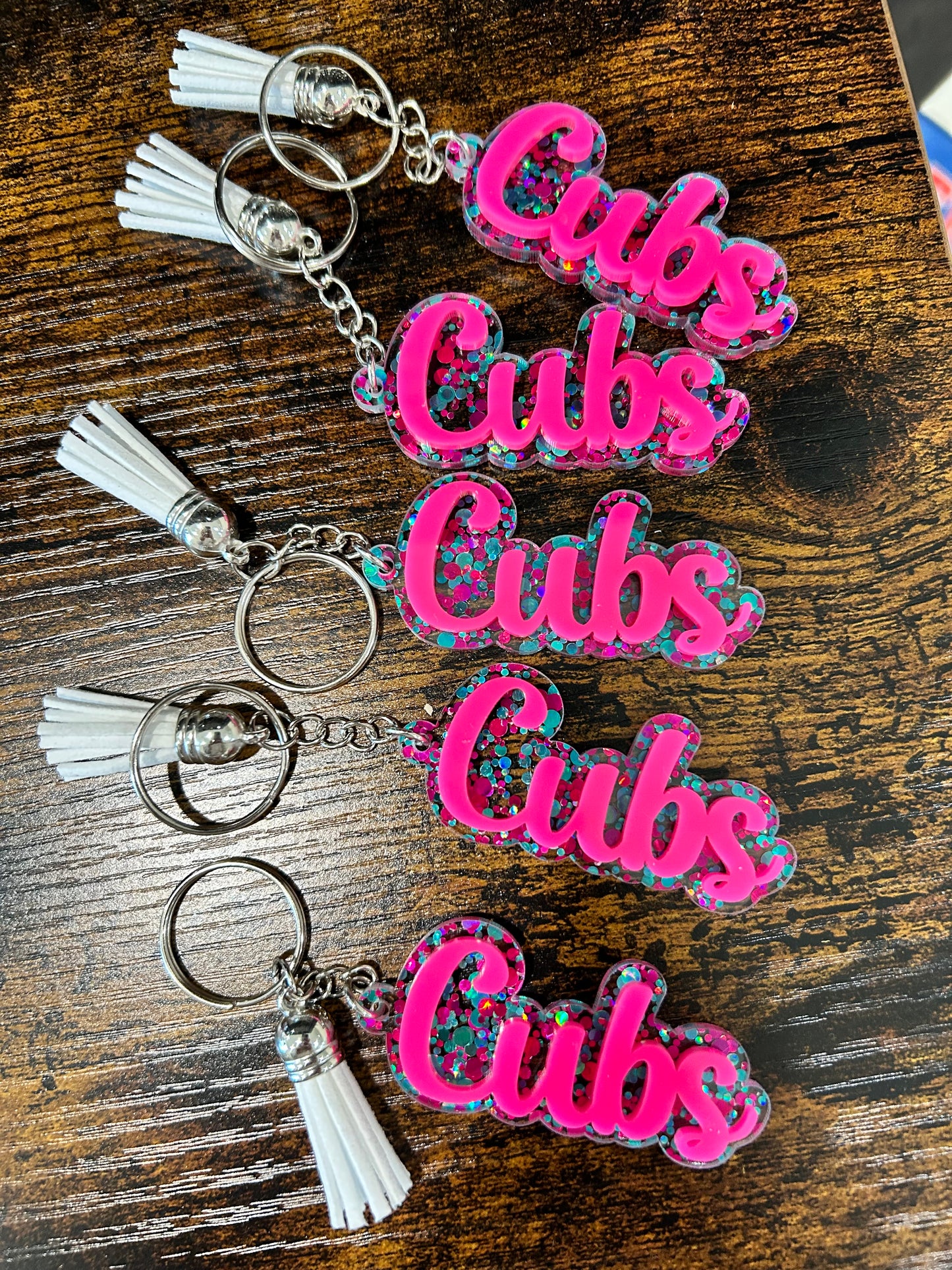 Pink Glitter Spirit Key Chains