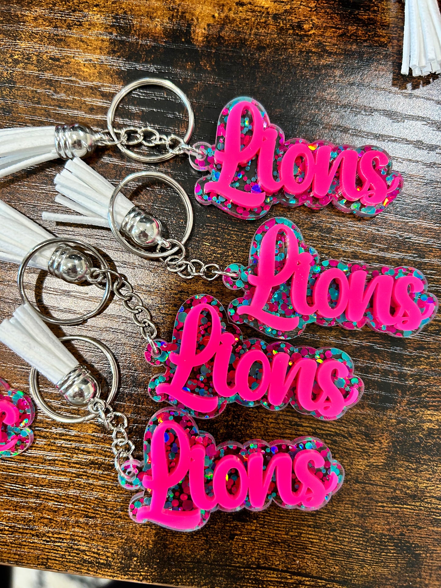 Pink Glitter Spirit Key Chains