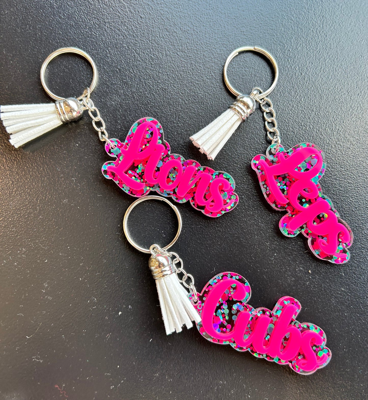 Pink Glitter Spirit Key Chains